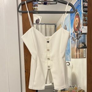Zara Cream Button-Down Camisole